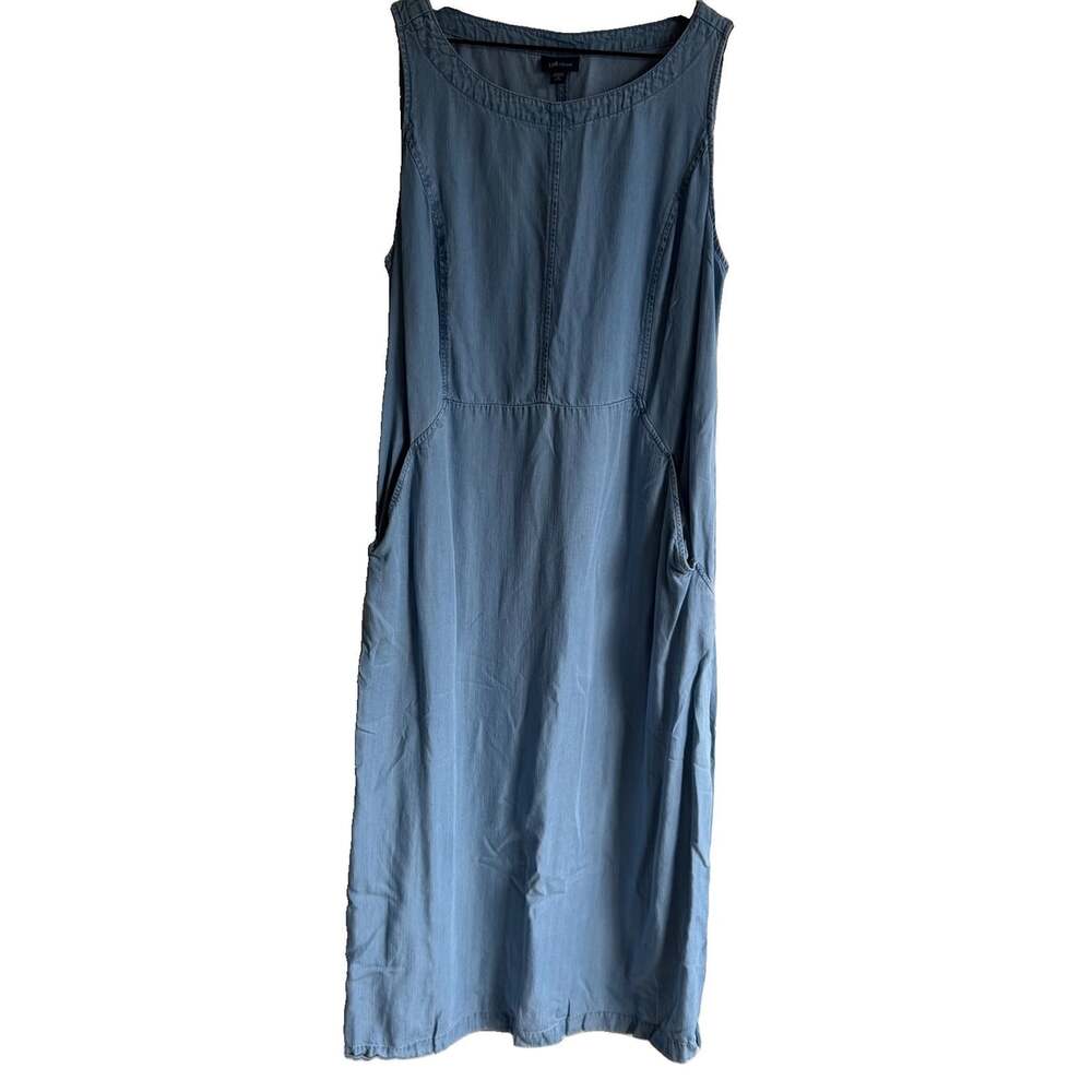 J. Jill Denim Chambray Dress Sleeveless Midi Light Blue Size XLP Petite Casual